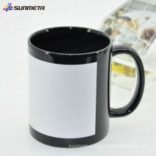 best price 11oz sublimation ceramic mug with white patch Yiwu Sunmeta manufacturer